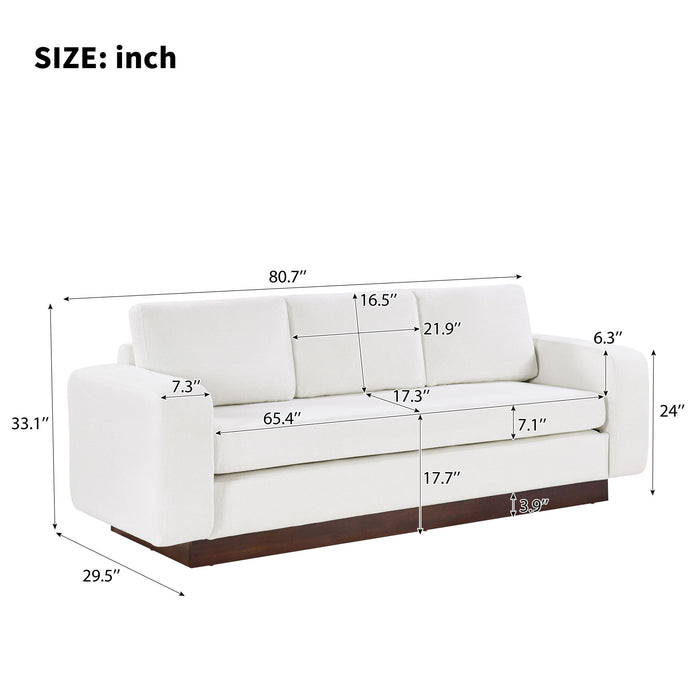 Modern 3 Seater Sofa, Living Room Couch Noble House