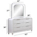 Pearl Dresser With Mirror 6 Drawers Spacious Storage - White Home Essentials