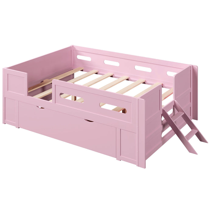 Platform Bed With Guardrail And Drawer Dreamland