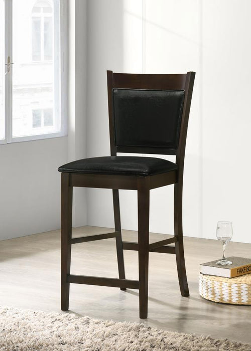 Jaden - Upholstered Counter Chair (Set of 2) - Black And Espresso