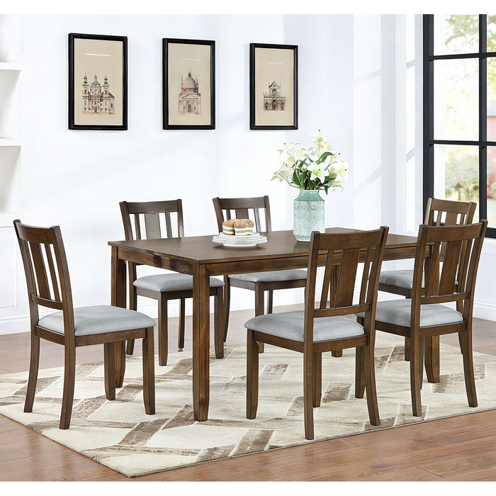 Kitchen Dining Set, Rectangular Dining Table With Upholstered Chairs Home Essentials