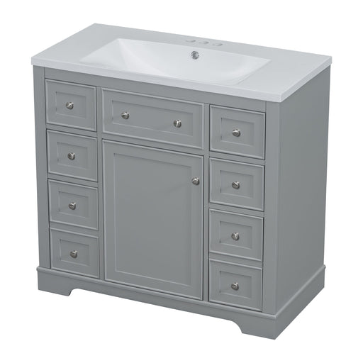 Modern Bathroom Vanity With Sink Combo, 6 Drawers And 1 Cabinet Hearth and Haven