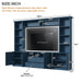 Farmhouse Elegant Entertainment Center Wall Unit With 4 Drawers Hearth and Haven