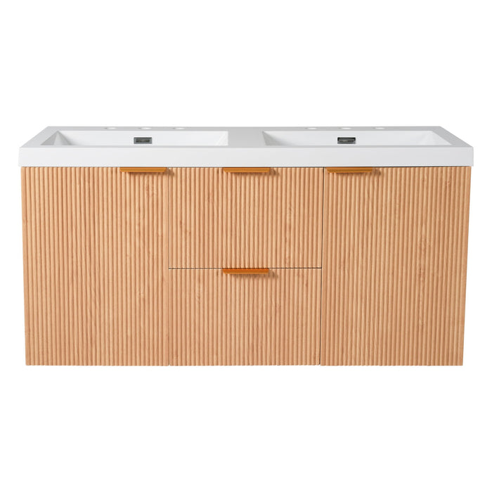 Modern Wall Mounted Bathroom Vanity, Soft Close Doors Hearth and Haven