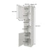 Tall Bathroom Cabinet With Adjustable Shelves, Louvered Door Floor Standing Storage Unit - White Home Essentials