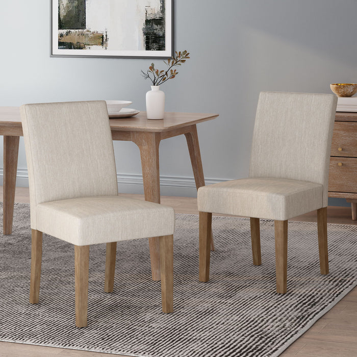 Contemporary Dining Chair With Upholstered Seating And Tapered Legs