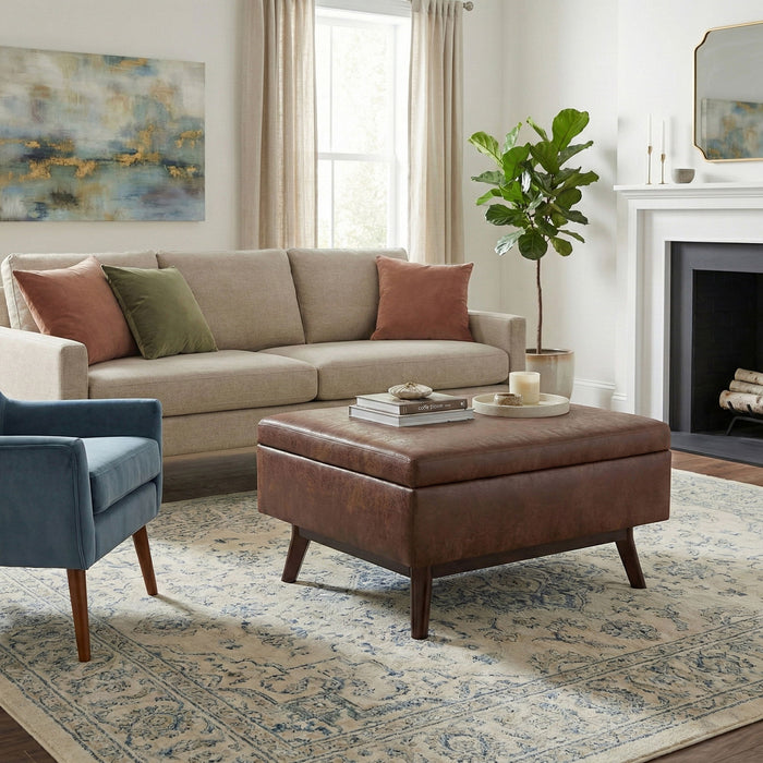 Owen - Upholstered Rectangular Storage Ottoman Simpli-Home