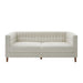 Modern 3 Seater Sofa, Upholstered Couch With Curved Armrests Noble House
