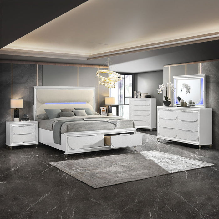 Tarian - Mirror With LED - Pearl White ACME