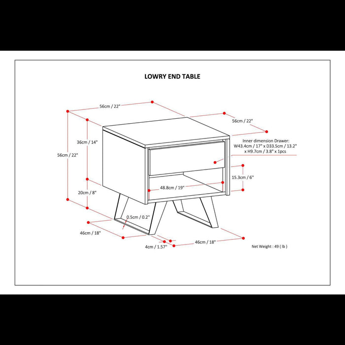 Lowry - Handcrafted End Table Simpli-Home