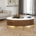 Oval Cocktail Table - Brown / Gold / White Home Essentials