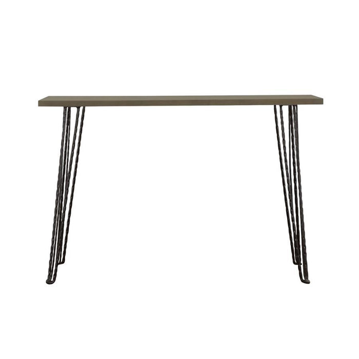 Neville - Rectangular Wood Top Entryway Console Table -  Gray