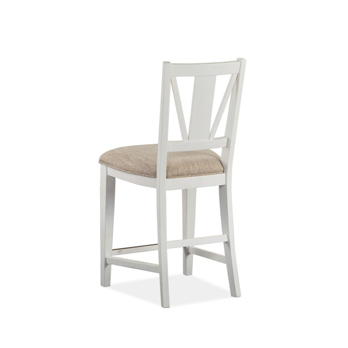 Heron Cove - Counter Chair With Upholstered Seat (Set of 2) - Chalk White Magnussen Furniture