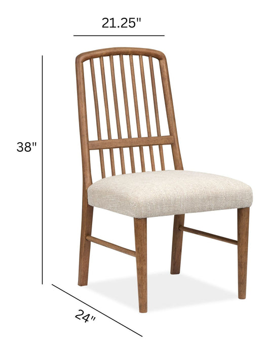 Woodward - Wood Slat Back Side Chair (Set of 2) - Dark Clove / White Magnussen Furniture