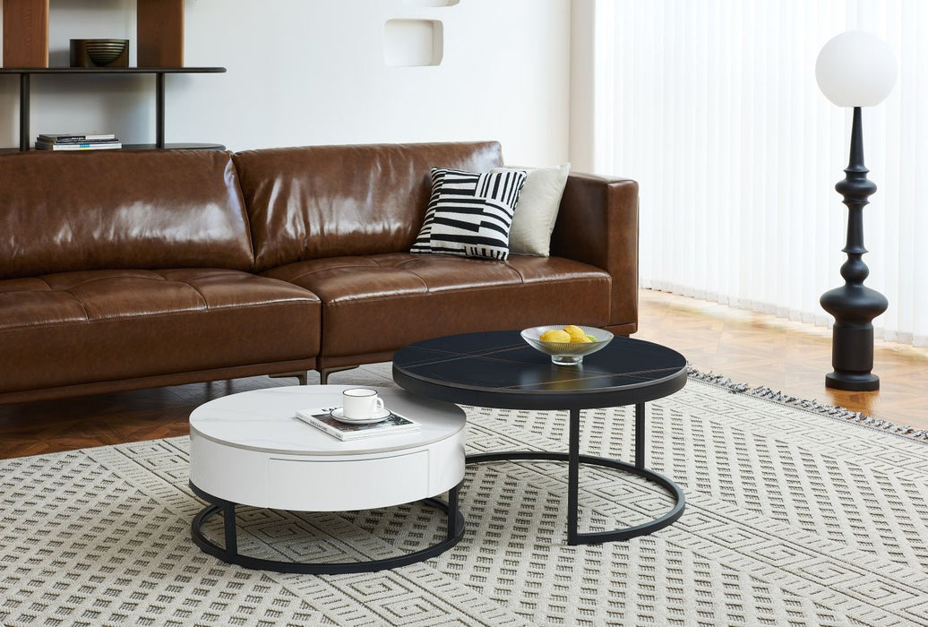 B038 - Coffee Table - White / Black Extravaganza Collection