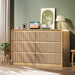 6 Drawer Dresser With Fluted Panel For Bedroom - Beige / Natural Hearth and Haven
