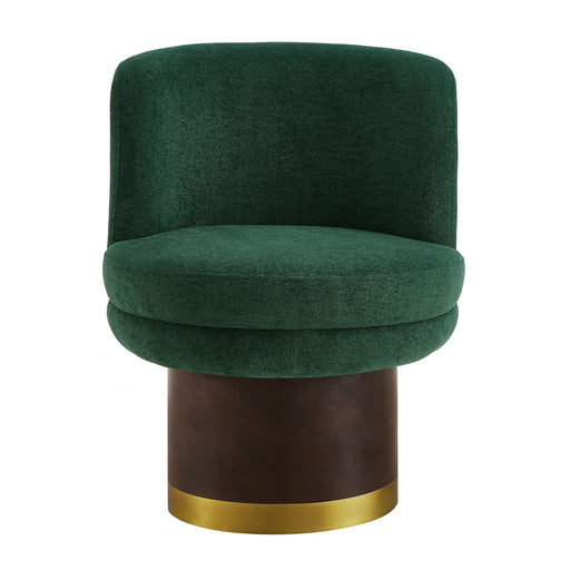 Round Swivel Accent Chair With Ergonomic Backrest For Living Room Noble House