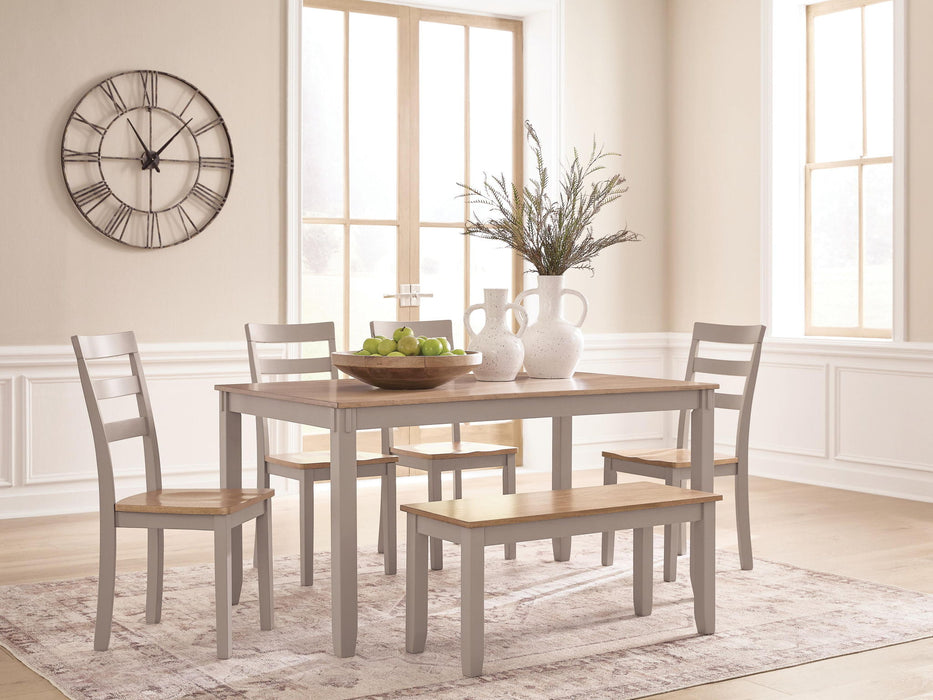 Harperfeld - Dining Room Table Set (Set of 6) - Natural / Gray Signature Design by Ashley®