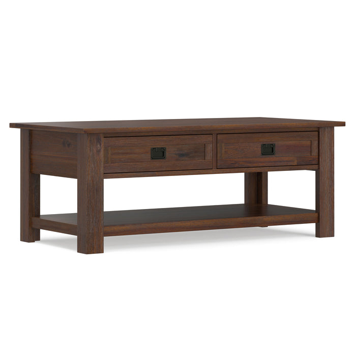 Monroe - Rectangular Coffee Table With Drawers - Brown Simpli-Home