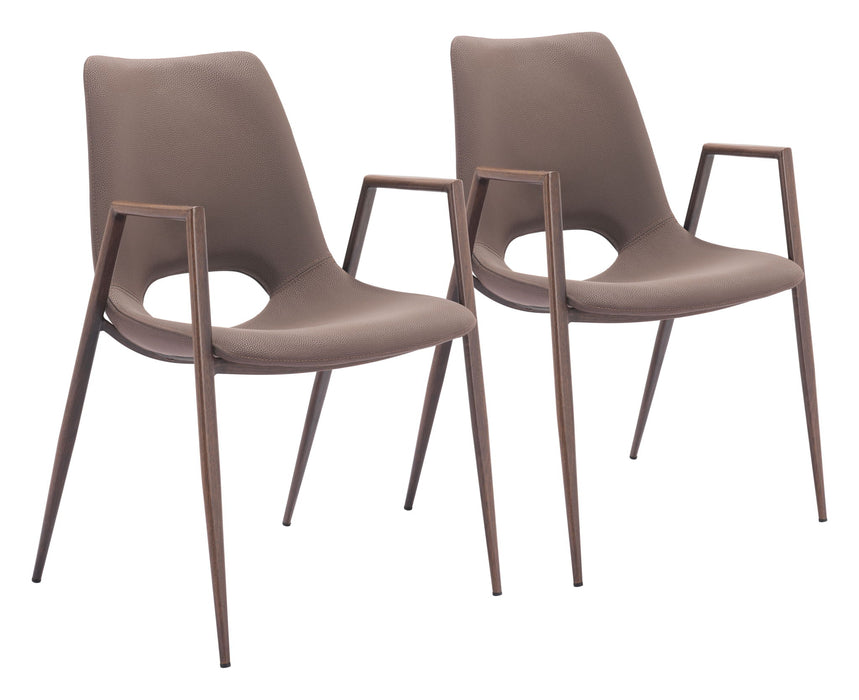 Desi - Dining Chair Walnut Legs (Set of 2) Zuo Modern