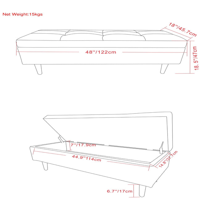 Shay - Large Square Coffee Table Storage Ottoman Mid-Century Style Simpli-Home