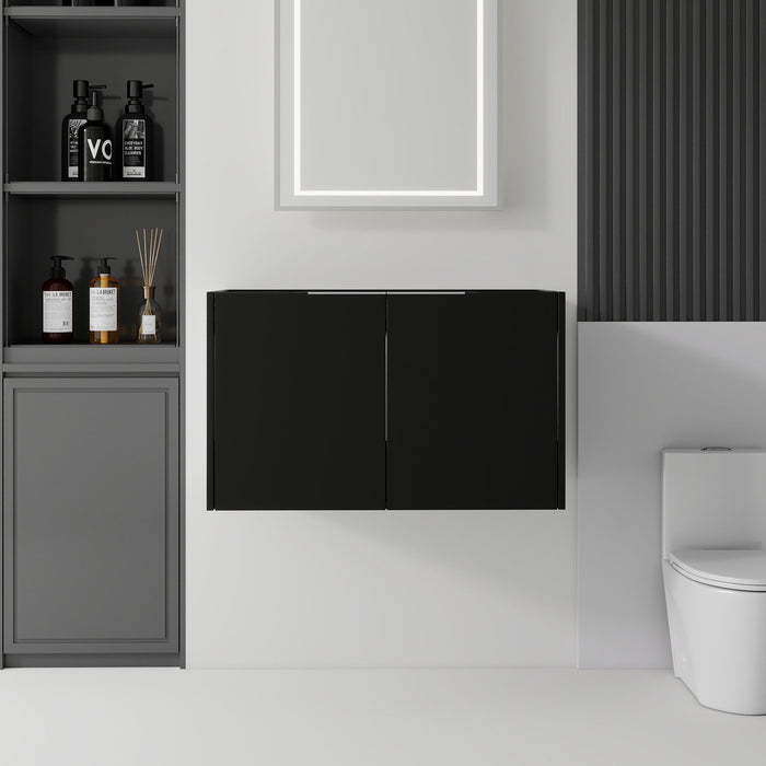 Floating Bathroom Vanity Cabinet With Soft Close Double Doors, Spacious Interior Storage, Wall Mounted, Cabinet Only Home Essentials
