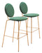 Odessa - Barstool (Set of 2) - Green / Gold Zuo Modern