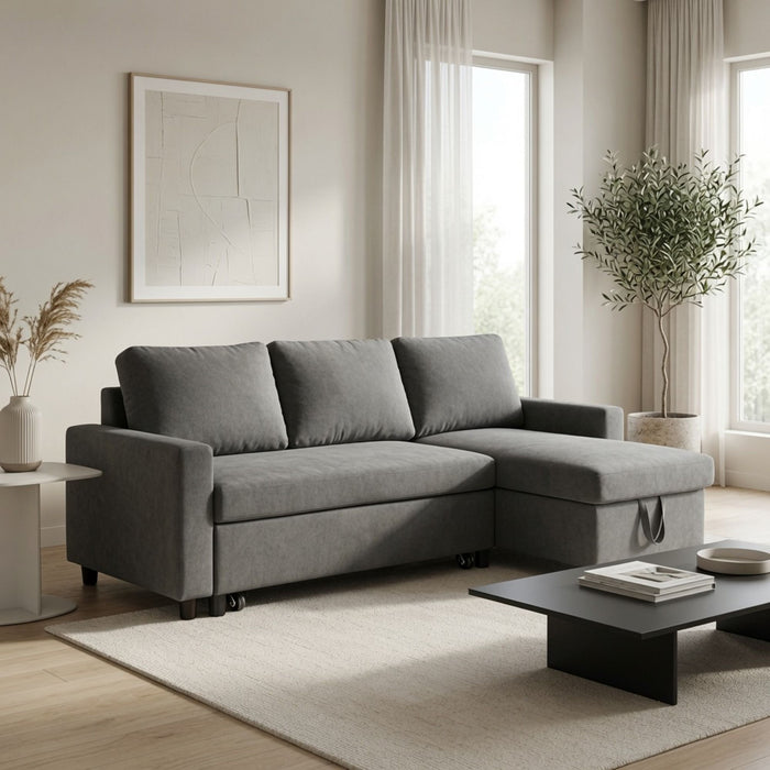 L - Shaped Convertible Sofa Bed With Storage Chaise Home Essentials