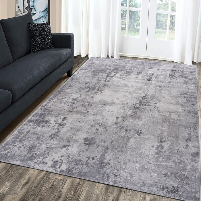 6' x 9' Abstract Non-Shedding Living Room Bedroom Dining Home Office Stylish And Stain Resistant Area Rug - Light Gray