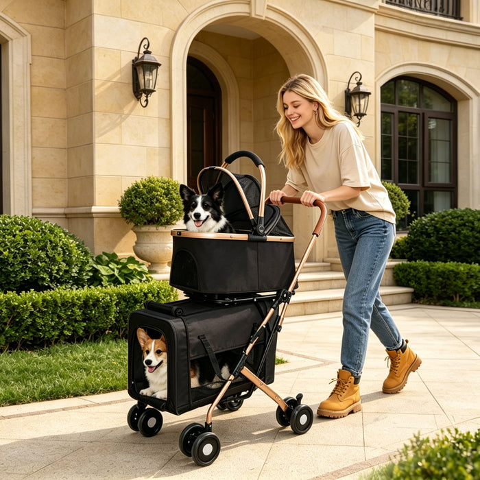 Double Pet Stroller For Dogs And Cats Daily Nest