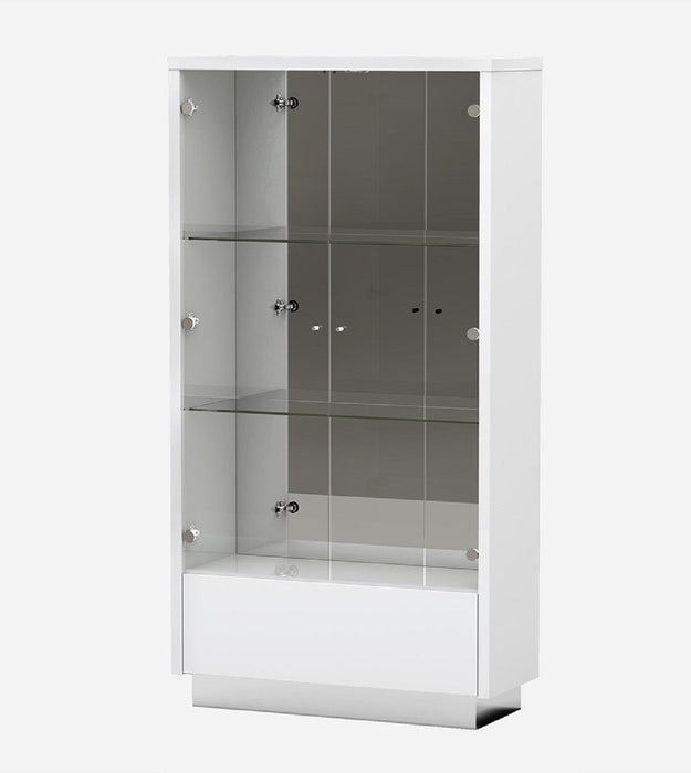 Display Stand With One drawer - Silver And White