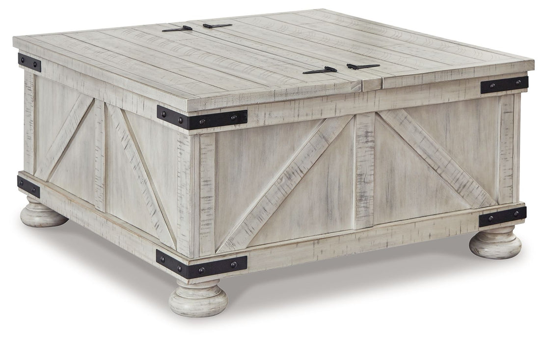 Carynhurst - Cocktail Table with Storage - Whitewash Signature Design by Ashley®