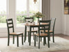 Gesthaven - Round Dining Room Drop Leaf Table Set Signature Design by Ashley®