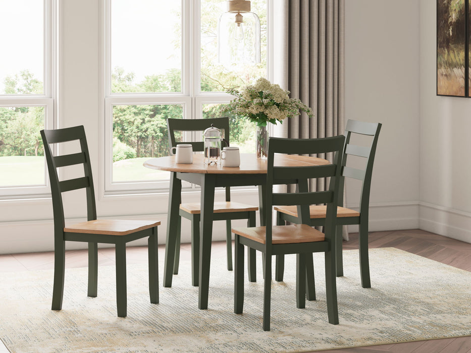 Gesthaven - Round Dining Room Drop Leaf Table Set Signature Design by Ashley®