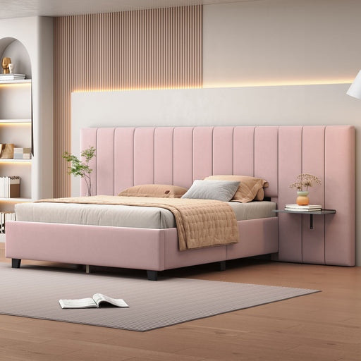 Upholstered Platform Bed With Big Headboard Halcyon Home