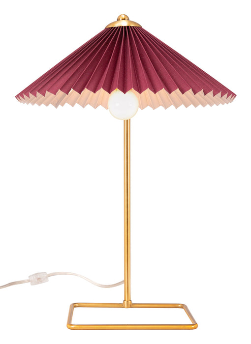 Charo - Table Lamp - Red / Gold Zuo Modern