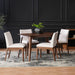 5 Piece Dining Set With Table And Upholstered Chairs - Light Beige / Walnut Noble House