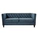 Button Tufted 3 Seater Sofa, Upholstered Couch For Living Room - Navy Blue US Pride