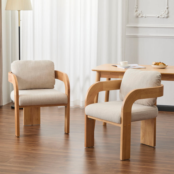 2 Pack Dining Chairs With Pillow Back Noble House
