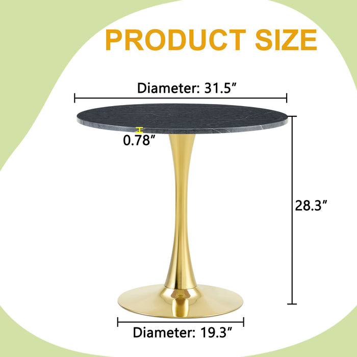 Round Dining Table With Thickened Top For Kitchen Home Essentials