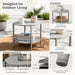 Round Outdoor Coffee Table With Shelf For Garden - Gray Home Essentials