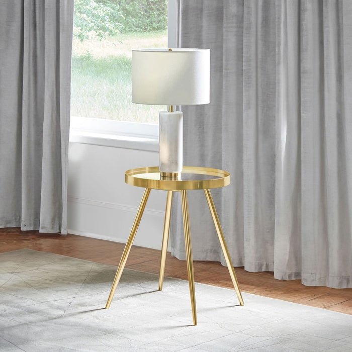 Lymon - Round Top End Table - Gold Furniture Max