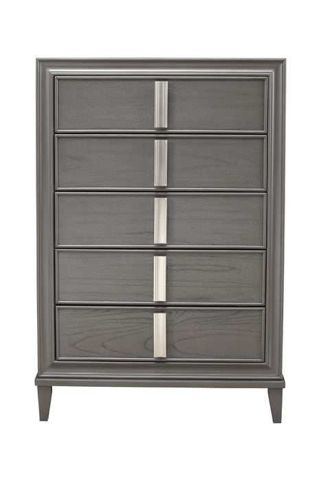 Wood Five Drawer Standard Chest 38" - Gray