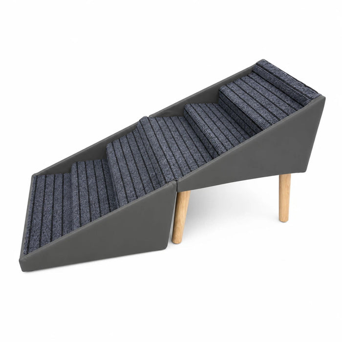 2 In 1 Dog Stairs For Bed And Couch, Foldable 6 Pet Steps - Gray Daily Nest