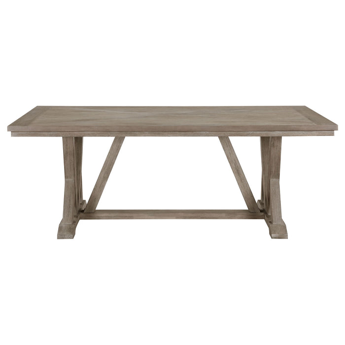 Ruston - Rectangular Dining Table With Trestle Design - Gray Furniture Max