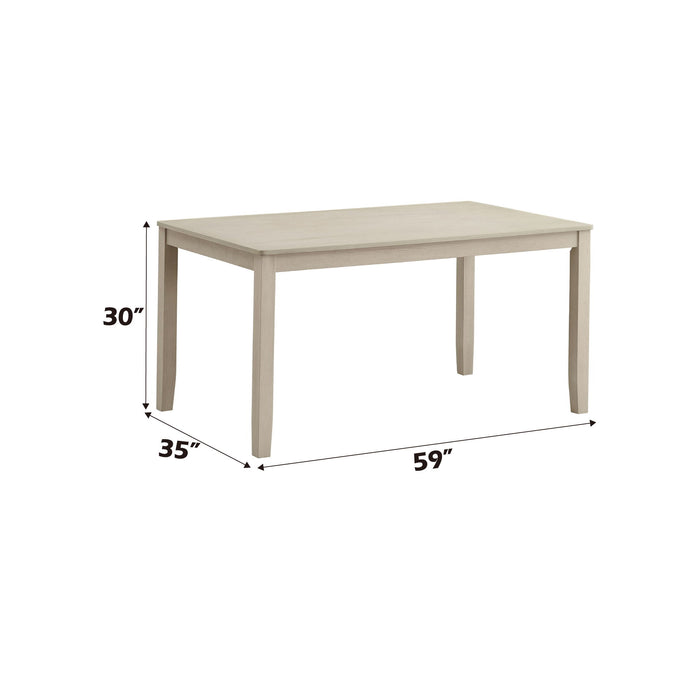 Ferris - 7 Piece Dining Set With Cross Back Chairs And Rectangular Table - Antique White Acme