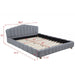 Queen Upholstered Platform Bed, Low Profile Frame - Light Blue Home Essentials