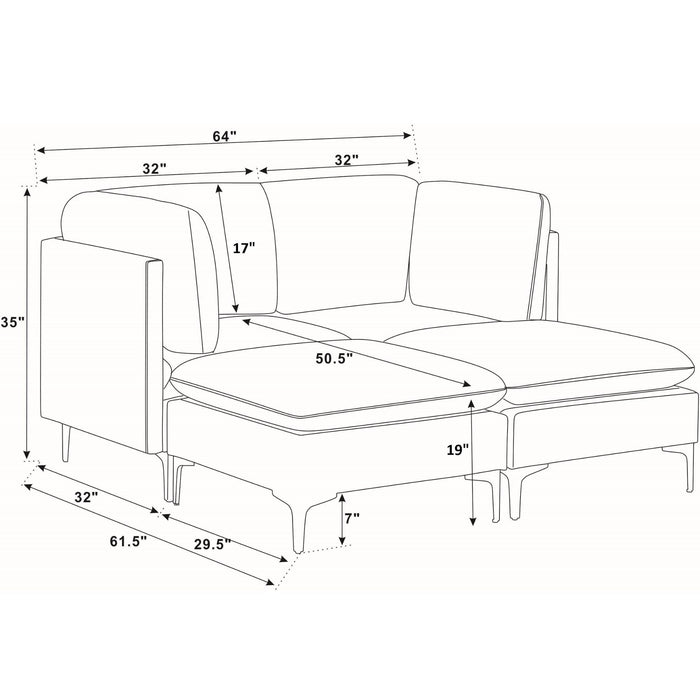 Upholstered Modular Sectional & Tall Legs Home Essentials