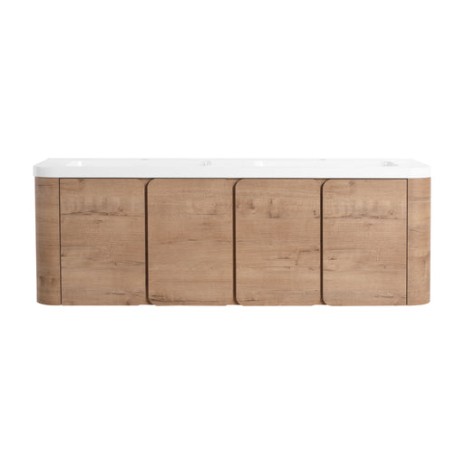Wall Mounted Bathroom Vanity With Sink, 3 Soft Close Doors Home Essentials