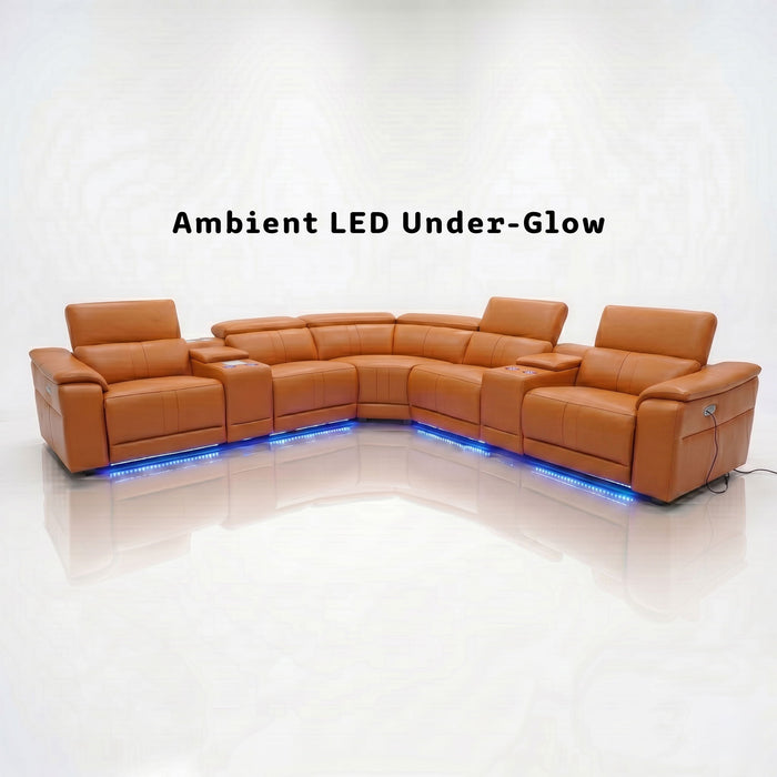 L - Shaped Recliner Sectional Sofa With Bluetooth Speakers, Wireless Charging, LED Lights Home Essentials